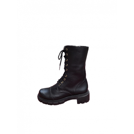 BOTA COTURNO TRATORADO COURO PRETO